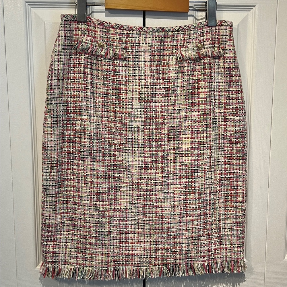 Tahari Arthur S. Levine‎ Multi Coloured Lined Textured Skirt Size 6